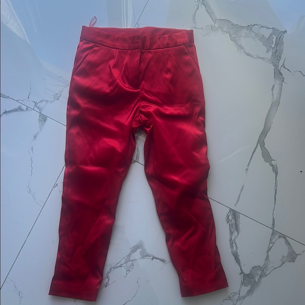 Kids Red Satin Pants